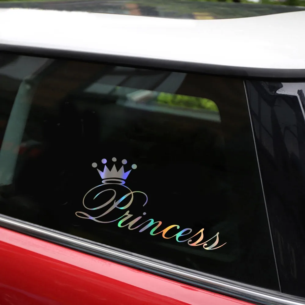 250x150mm Car Sticker Anime Beautiful Princess Crown Stickers and Decals Car Styling Decoration Door Body Window Vinyl Stickers