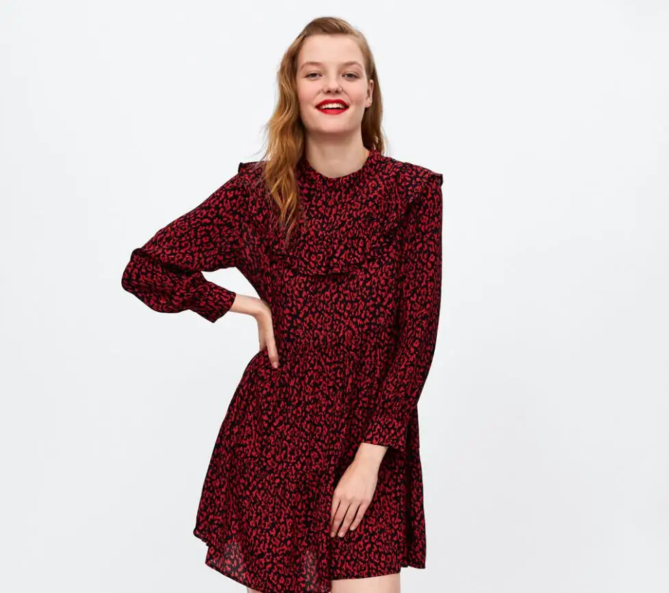 

2019 New Women Summer Dress Vintage Fashion Leopard Dress Beach Casual Chiffon Shift Dresses Vestidos