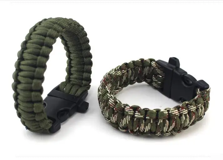 

Tactical Bushcraft molle Umbrella rope survive whistle escape emergency rescue Camouflage bracelet paracord climb hunt accessory