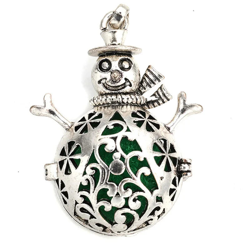 

Bo Bo world Snowman Boho Necklace For Women Necklace Aromatherapy Jewelry Essential Oil Diffuser Necklace With Lockets Felt Pat
