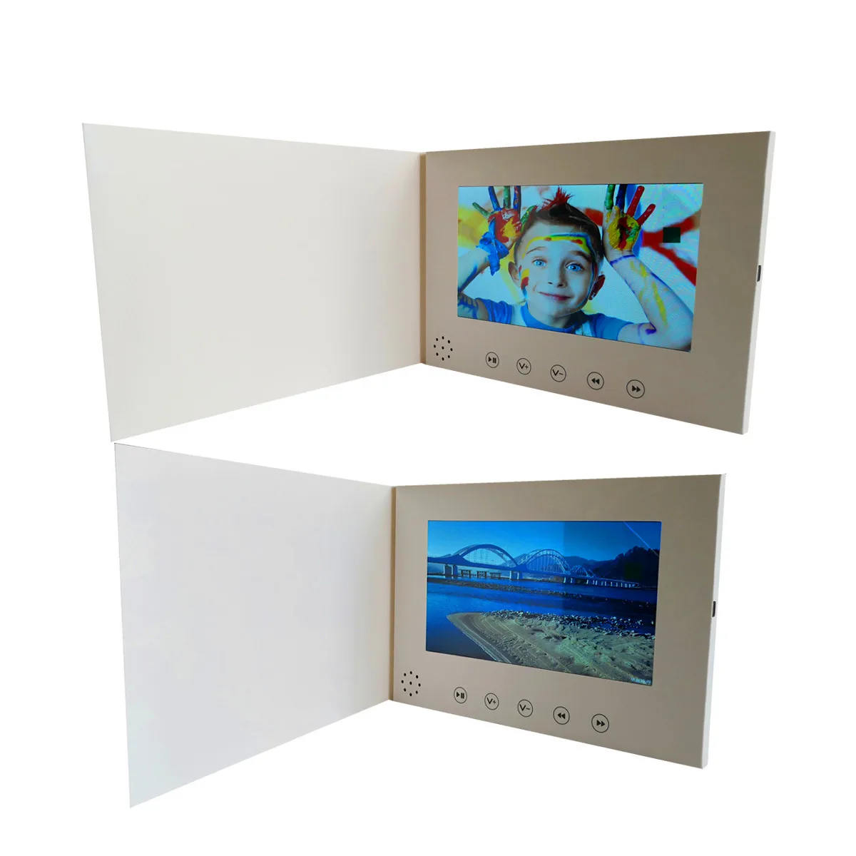7inch lcd Video brochure 2gb/4gb/8GB storage Universal Fashion Design Video Advertising Card watching booklet blank Folding card