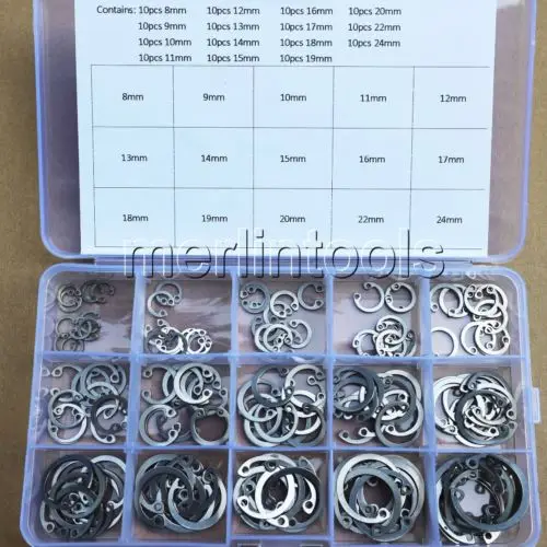 

15 kinds of 304 Stainless Steel Internal Circlip Retaining Ring Snap Ring Kit