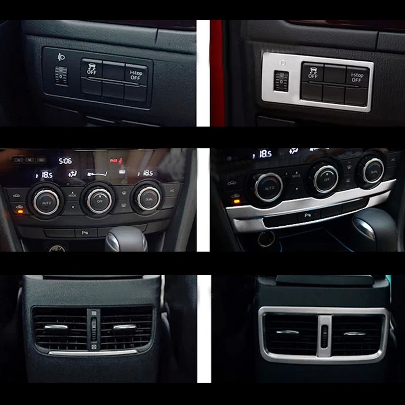 

For Mazda 6 Atenza 2013/14/15 ABS Matte CONSOLE GARNISH BEZEL MOLDING AC AIR CONDITION VENT Cover trim Accessories 3pcs