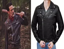 2016 TV Series The Walking Dead Season 7 Nigen Leather Black Turn Down Collar Cosplay Jackets