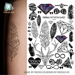 LC-871 большой черный tatuagem Тати Body Art Временные татуировки Стикеры s якорь компас по всему миру блеск татуировки Стикеры