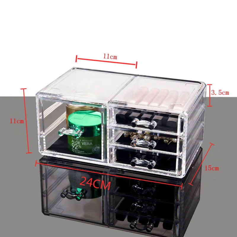 

Clear Acrylic Makeup Storage box Drawer Case Nail Polish Box Lipstick Cosmetic Storage box Holder Makeup Brush Makeup Organizer