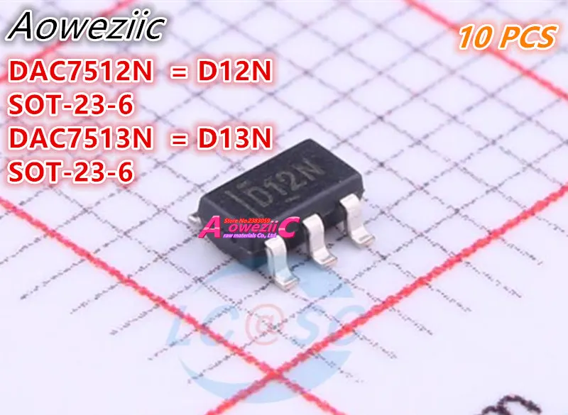 Aoweziic 2018 + 100% Новый оригинальный DAC7512N DAC7512 D12N SOT-23-6 DAC7513N DAC7513 D13N цифро-аналоговый