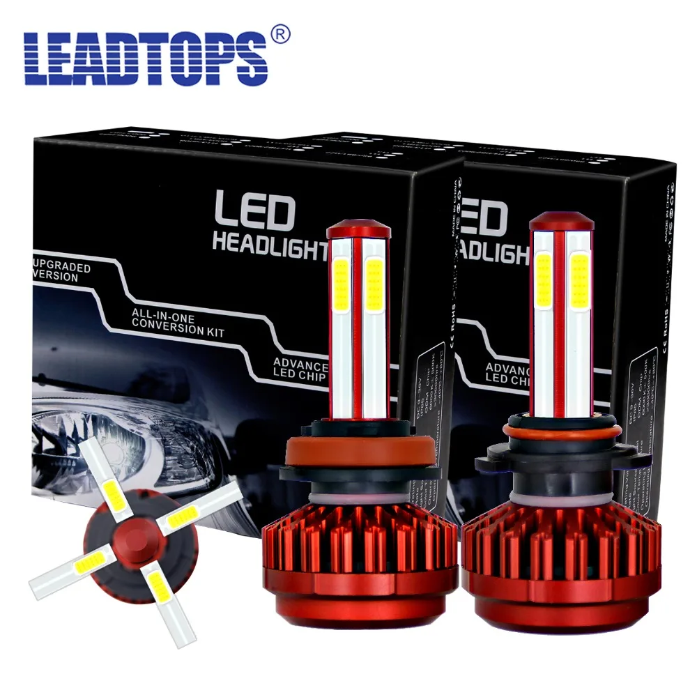 LEADTOPS супер яркие H4 H7 светодиодный Автомобильные фары H8 H9 H11 9005 9003 HB2 HB3 мини