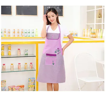 

1PC New Lady Woman Apron Home Kitchen Chef Aprons Restaurant Cooking Baking Dress Fashion Apron With Pockets OK 0920