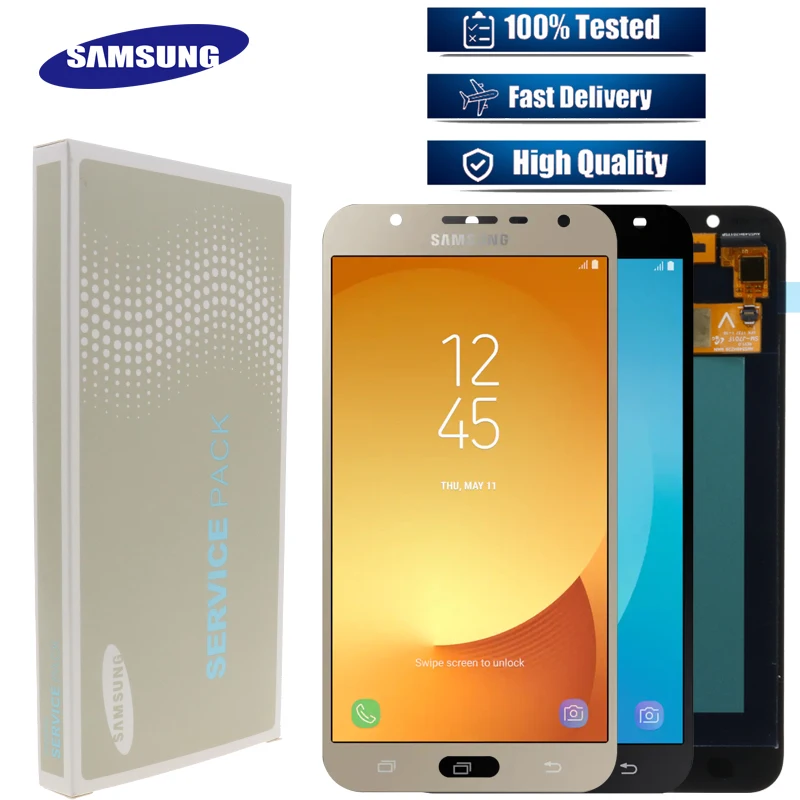 Оригинальный SUPER AMOLED дисплей 5 дюйма для SAMSUNG Galaxy J7 Neo J701 ЖК в сборе сменный J701F J701M