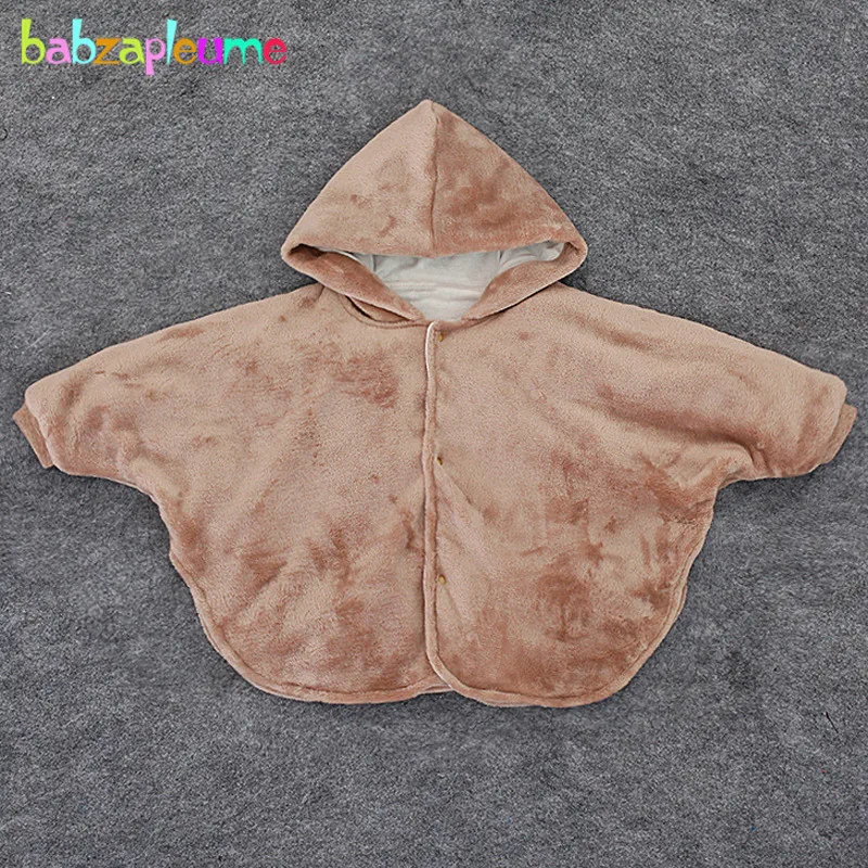 Осенне-зимняя одежда для маленьких мальчиков и девочек от 0 до 24 месяцев Мягкая флисовая куртка теплый плащ с капюшоном для младенцев Одежда для новорожденных BC1164