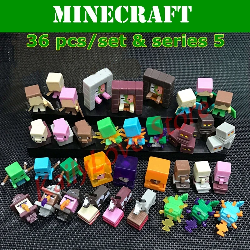 

Newest Minecraft Game 36pcs/set Series 1/2/3/4/5 Minecraft Model Creeper Steve Endman Action Figure Christmas Party Gift