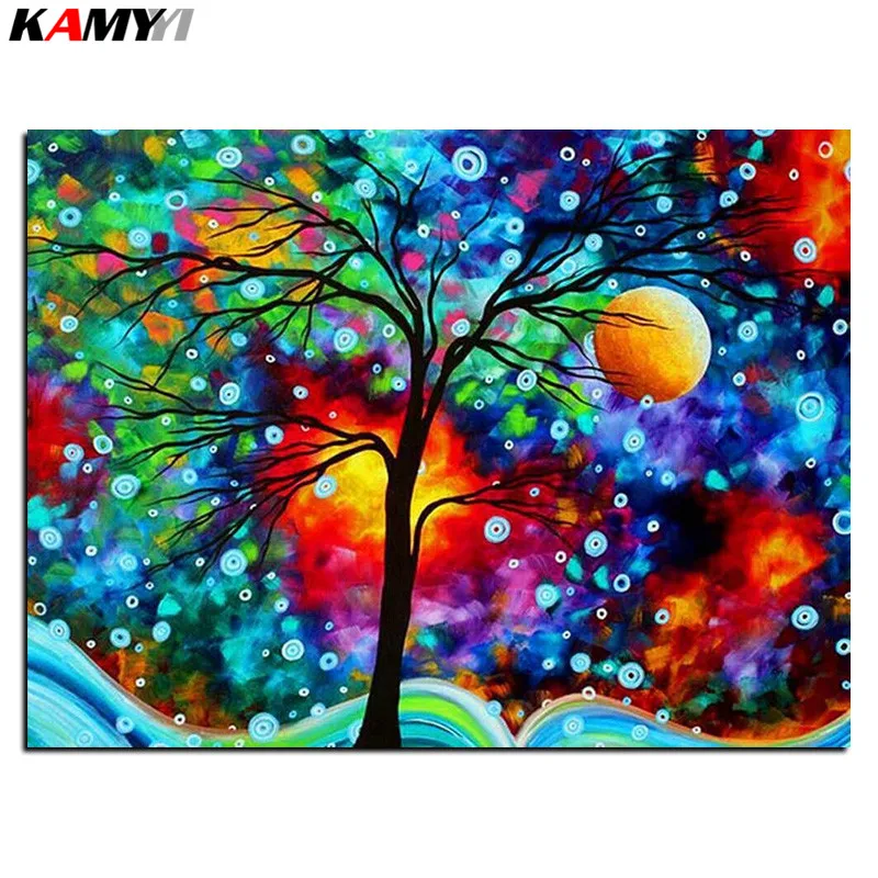 

5D DIY diamond painting cross stitch colorful dream tree Full Square Diamond embroidery Needlework Rhinestone Mosaic decor B703