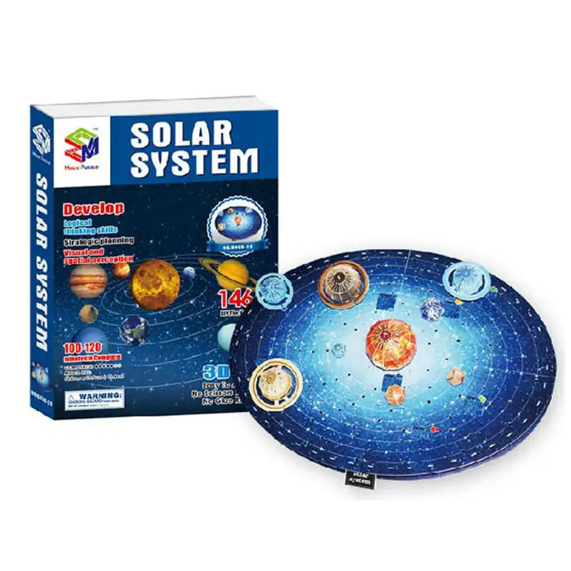 146Pcs Child Assembly Planet Solar System Model Toys DIY Cosmic Desktop Model Space Interest Challenge Toys Cognitive For Kids - Цвет: With Box