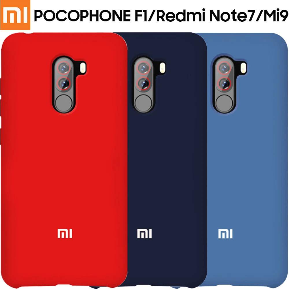 

Xiaomi POCOPHONE F1 Case Soft Liquid Silicon Cover Pocophon F1 Back Phone Case Xiaomi Redmi Note 7 Mi 9 Mi9 Shockproof Case Capa