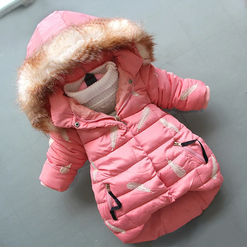 

BibiCola girls winter coat new corron cartoon hoodie jacket childen kids fashion long dowm coats girls thick warm coats clothing