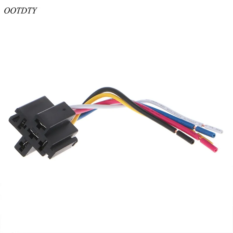 

OOTDTY Pre Wired 5 Pin Relay Mounting Base Socket Holder 12V 24V 40A