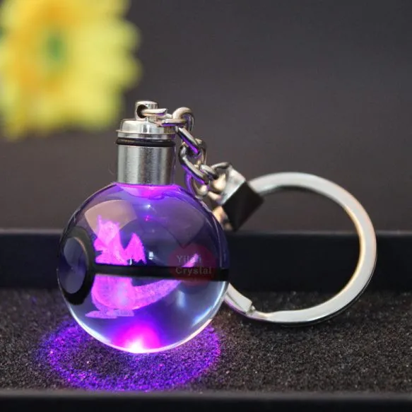 Dragonite Pokemon Crystal Ball Keychian 3D лазерный Pokemon Ball Mew дизайн для подарка - Цвет: Dragonite