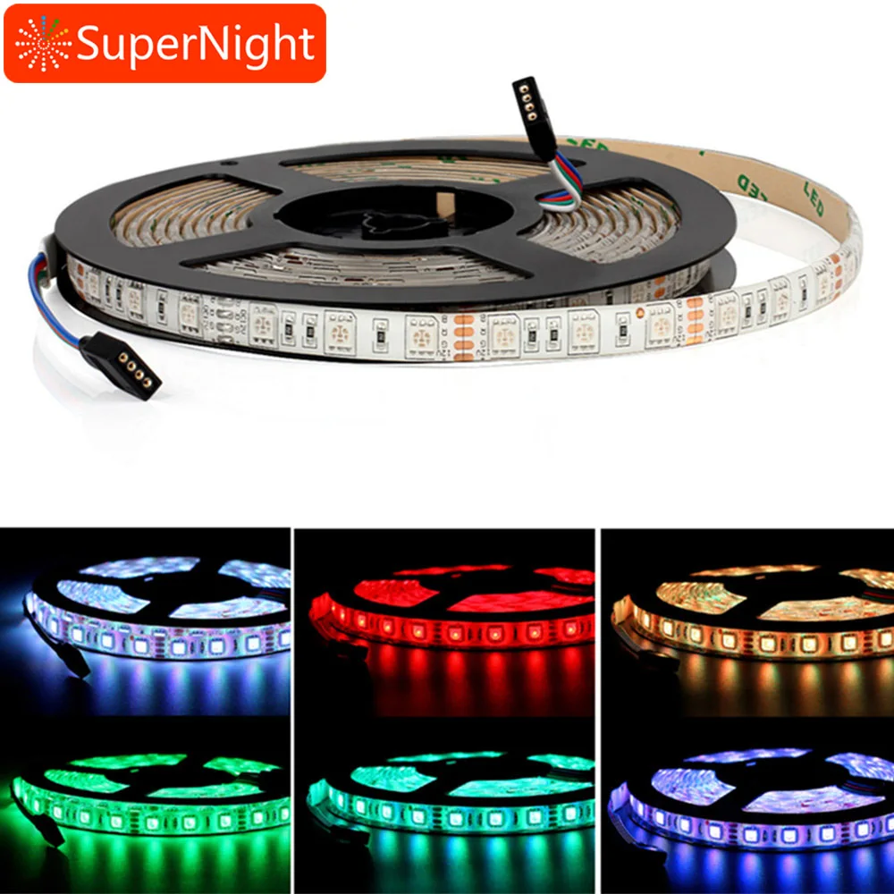 

DUMVOIN RGB Color 5M 16.4FT SMD 5050 300LEDs 60led/m Waterproof IP65 Flexible Ribbon LED Strip Lights for Xmas Christmas Day