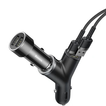 

3 In 1 3.4A Dual USB + Cigarette Lighter Car Mobile Charger 40 W Extended Port Charging Fast Car Phone charger for 3 Devices