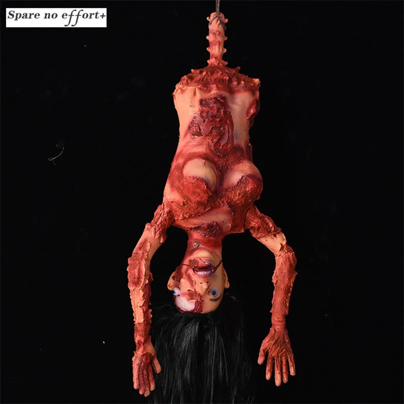 

Halloween Party Rot Hanging Died People Half Body Corpse Horror Props for Haunted House Hanging Decoration Ferocious Features