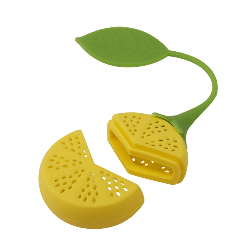 Лимонный силиконовый держатель чайных листьев свободного сито для приправ