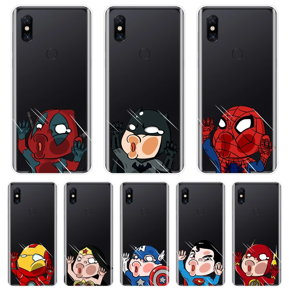 

TPU Back Cover For Xiaomi Mi Max Note 1 2 3 Silicone Soft Marvel Batman Superhero Deadpool Phone Case For Xiaomi Mi Mix 1 2 2S 3