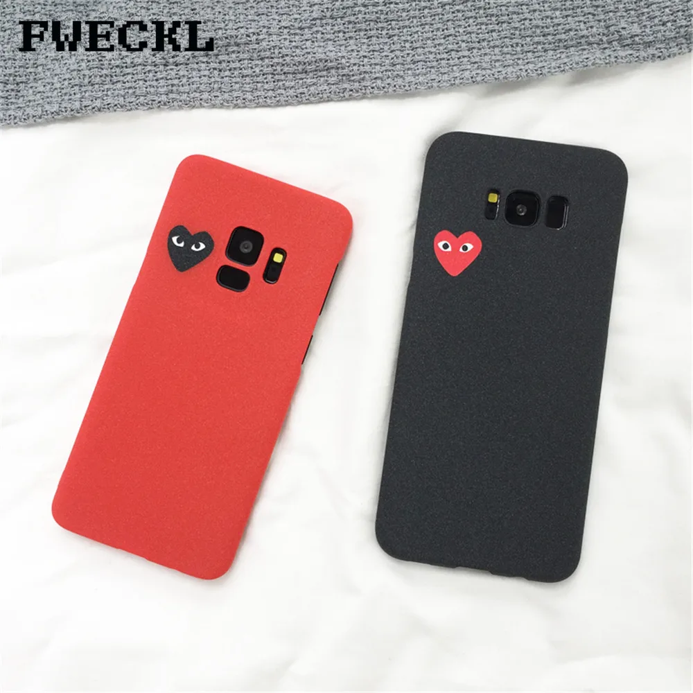 

Super Frosted PC Phone Case For Samsung S7 EDGE Luxury CDG Play Comme des Garcons Cases For Samsung S8 + S9 + Plus NOET8 Cover