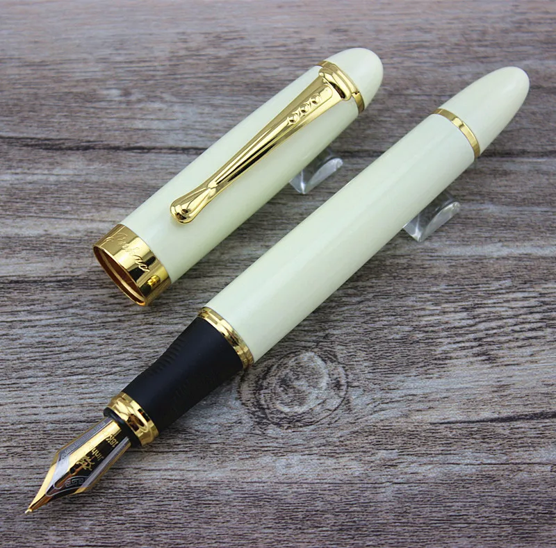 

Jinhao X450 White Medium Nib Gold Trim Fountain Pen Hot