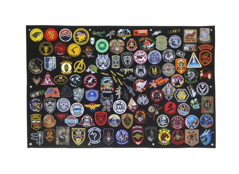 

Cool Black Nylon Velcro Storage Display Board Military Collection Armband Finishing Cloth Hanging on the Wall Simple Decor