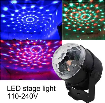 110V 220V Mini RGB LED Crystal Magic Ball Stage Effect Lighting Lamp Bulb Party Disco Club DJ Light Laser Show Lumiere Beam SL01 1