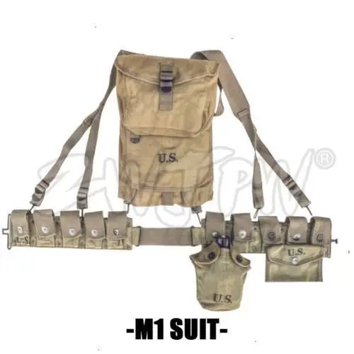 WWII US ARMY FIELD SOLDIER GARAND MAGAZINE EQUIPMENT FULL SET HACKSAW RIDGE BAG- World military Store | Спорт и развлечения