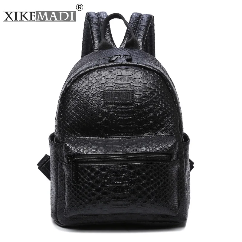 2017 New Korean Style Women Cute Black Pu Leather Mini Backpack Girls