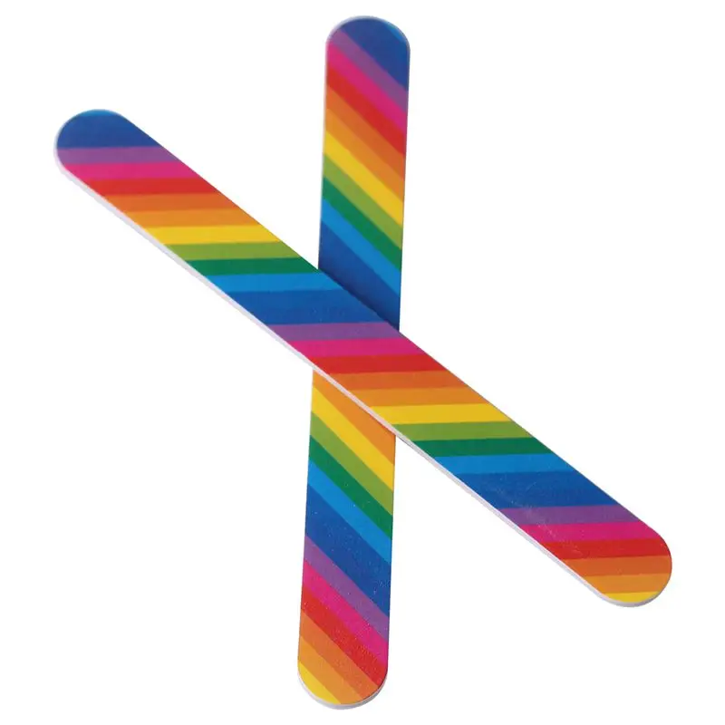 

10Pcs/Lot Rainbow Nail File Buffer Double-Sided Nail Polishing Nail Tool