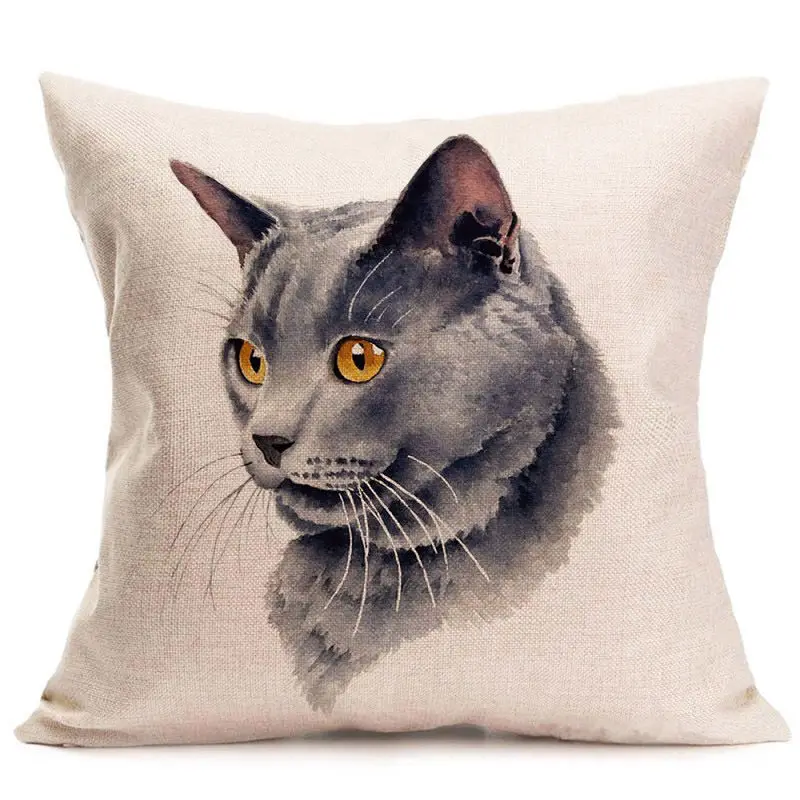 Cute Cat Pillow Case Animal Black Cat Cushion Cover Pet Pillow Covers for Home Car Decorations Pillowcase