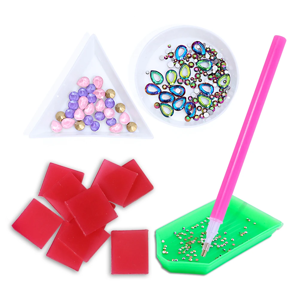 

1 Set Nail Dotting Tools Rhinestones Holder Diamond Painting Pen Paste Point Picker Mud Gel Cube Clay Dots Manicure Tools BE992