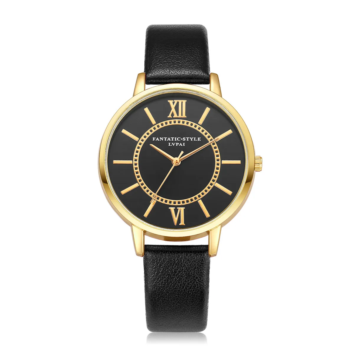 

Lvpai Top Brand Black Luxury Mysterious Men And Women All Appropriate Leather Watch Creative The Second Hand Quartz Clock 233