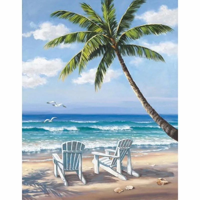 Новинка 5D DIY Алмазная КАРТИНА пляж кокосовые деревья вышивка с пейзажем полный квадратный алмаз вышивка крестиком горный хрусталь мозаика