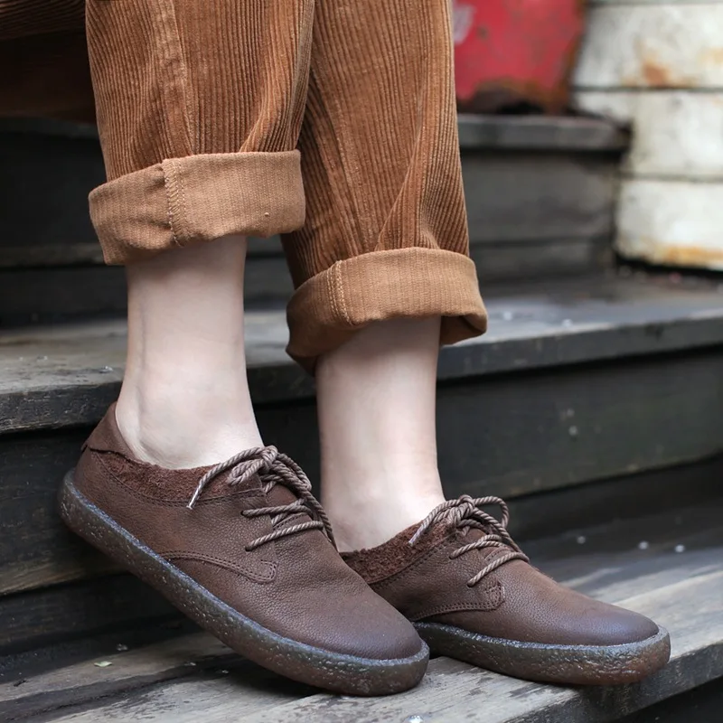 

Retro Leather Shoes, Frosted Round Head, Casual Shoes, Comfortable and Soft Bottom