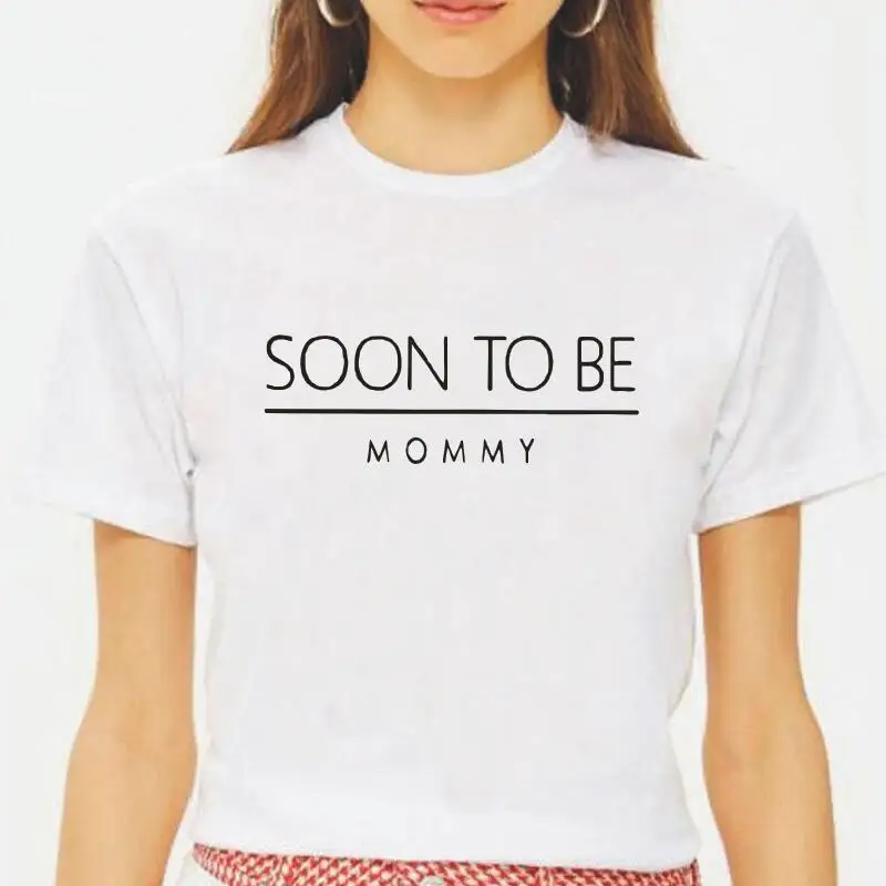 Женская хипстерская футболка с надписью Soon To Be Mommy Future Mom Повседневная коротким