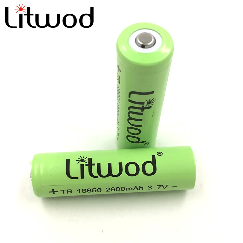 Litwod 3,7 V 2600 mAh 18650 литий-ионный аккумулятор для Светодиодный фонарь 2600 mAh батареи