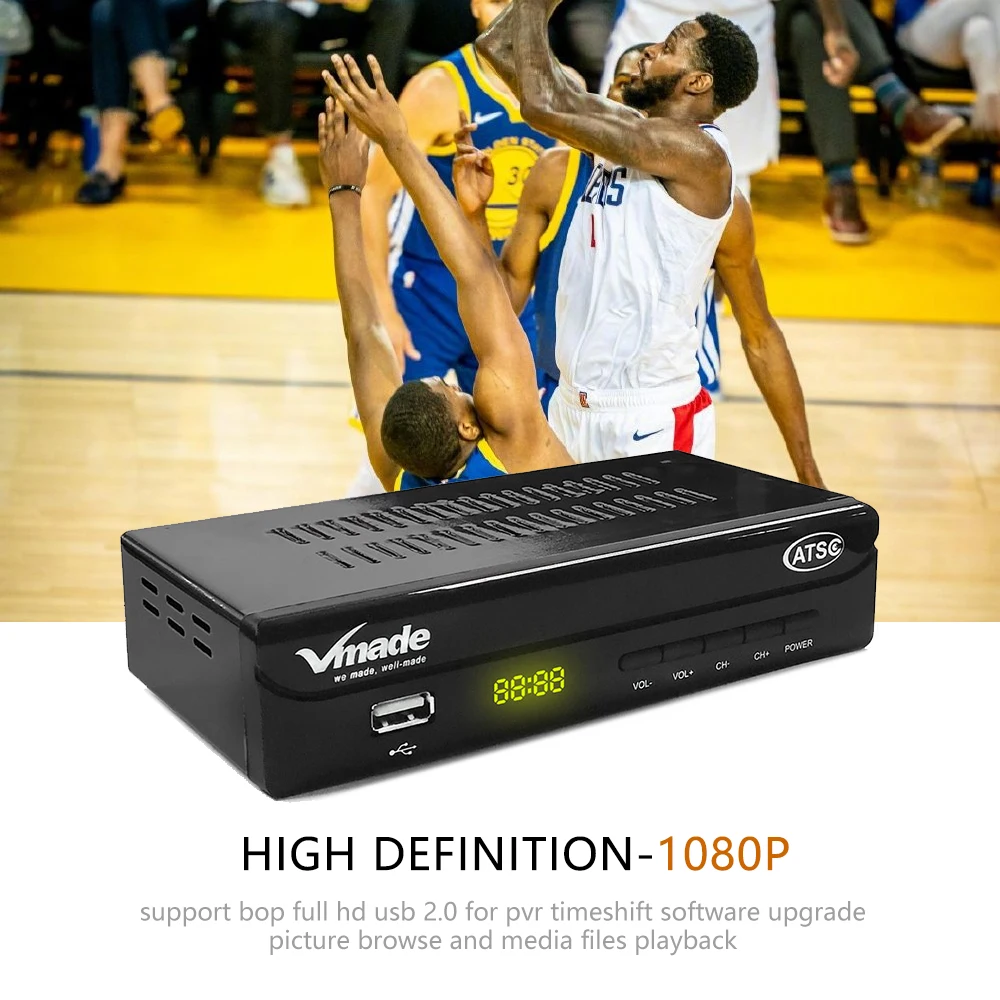 Vmade HD 1080P Цифровая ТВ коробка высокой четкости DVB ATSC наземный приемник H.264 MPEG4 Поддержка AC-3 DVB телеприставка Южная Корея