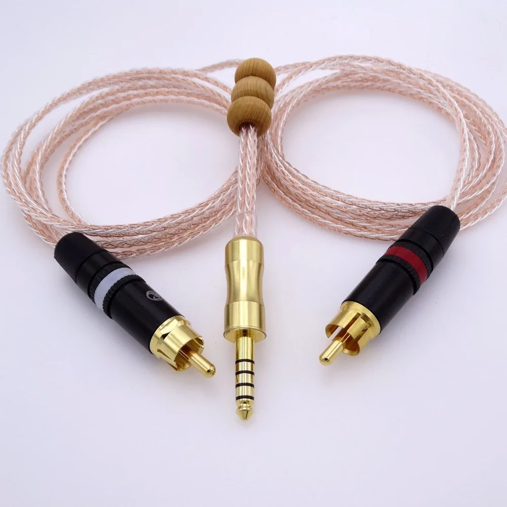 50cm 4.4mm TO 2 RCA Audio Adapter Cable For sony NW WM1Z 1A MDR Z1R TA
