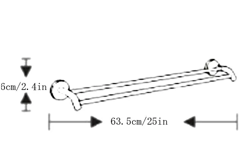 double towel bar size