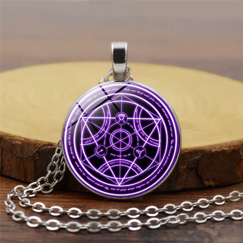 

2017 new hot Fullmetal Alchemist Transmutation Bijuterias Red Purple and Blue Circle Fashion Jewelry