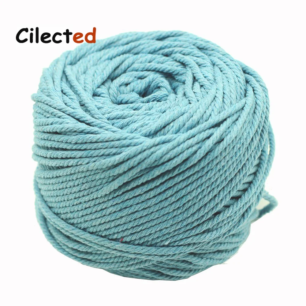 Cilected шнур макраме синий 3 мм x 100 м натуральный хлопок ручная работа украшения