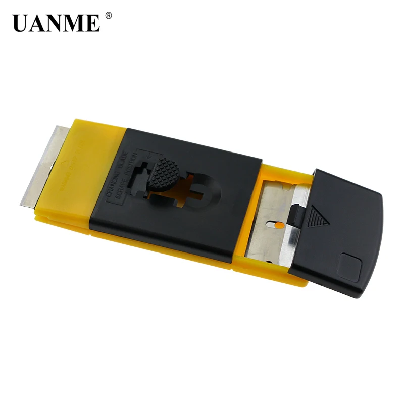 

UANME ICE Scraper Spatula Razor Scraper Sticker Glue Remover with Charging Blade Scrape Position Easy Change Blade