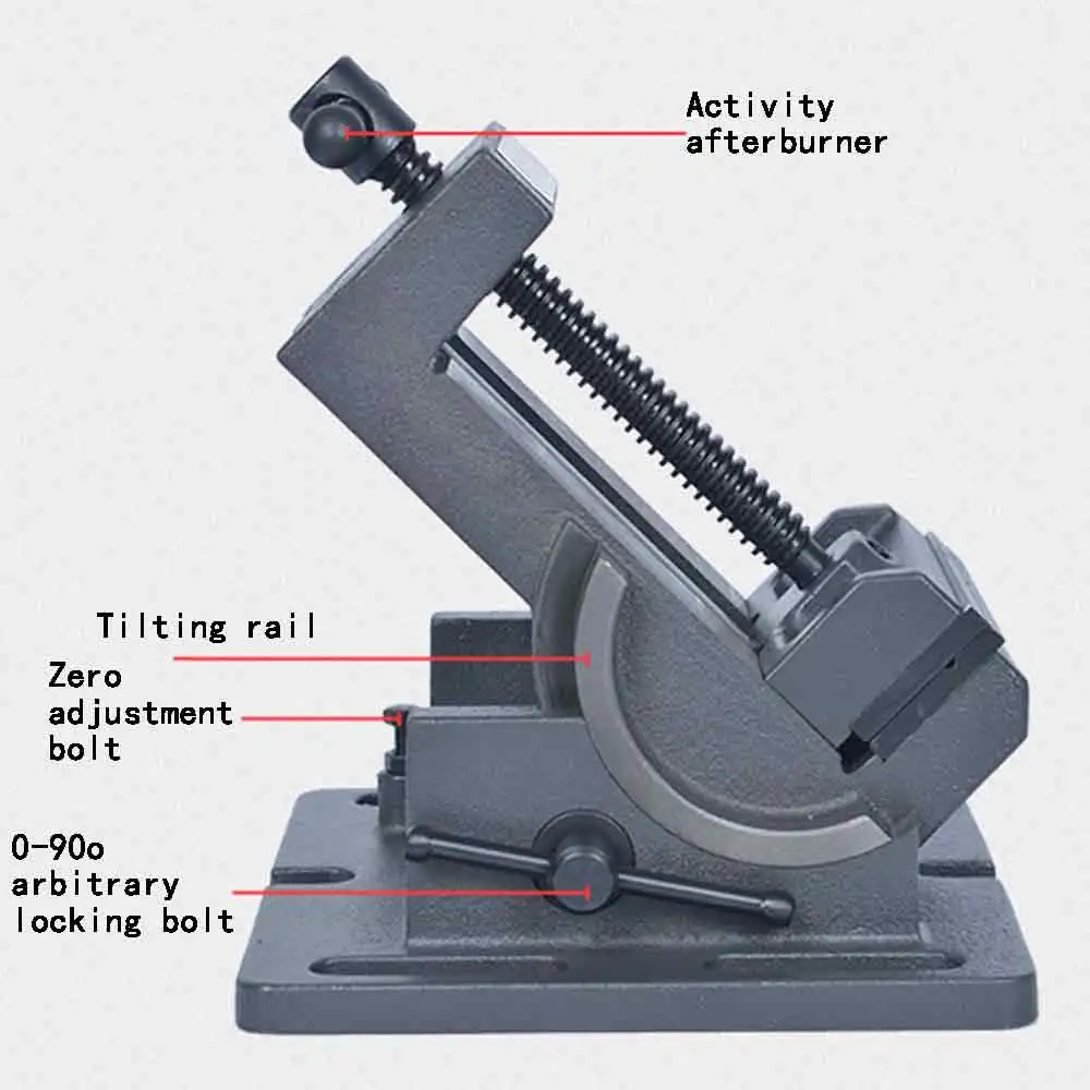Наклонная Направляющая штанга угловой зажим, дрель скамья дрель с углом 90 градусов маленькие тиски 4 дюйма