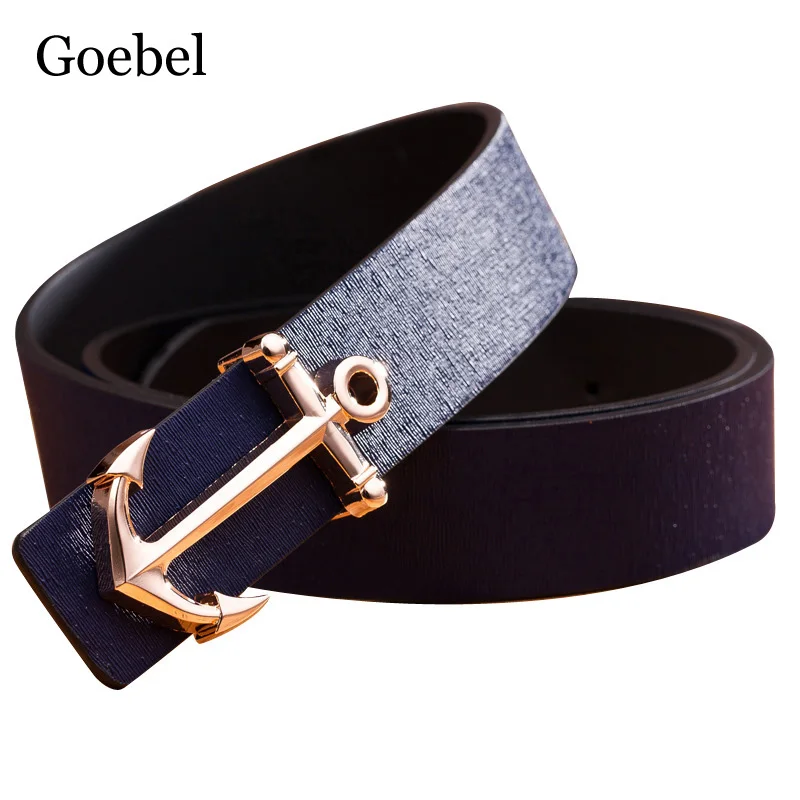 Goebel Belt Leather Man Fashion Smooth Buckle Mens Casual Belt Simple All Match Pu Leather ...