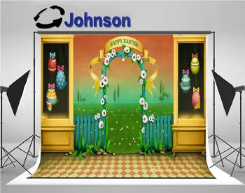

vintage easter holiday showcase arch green landscape background Vinyl cloth High quality Computer print party photo backdrop